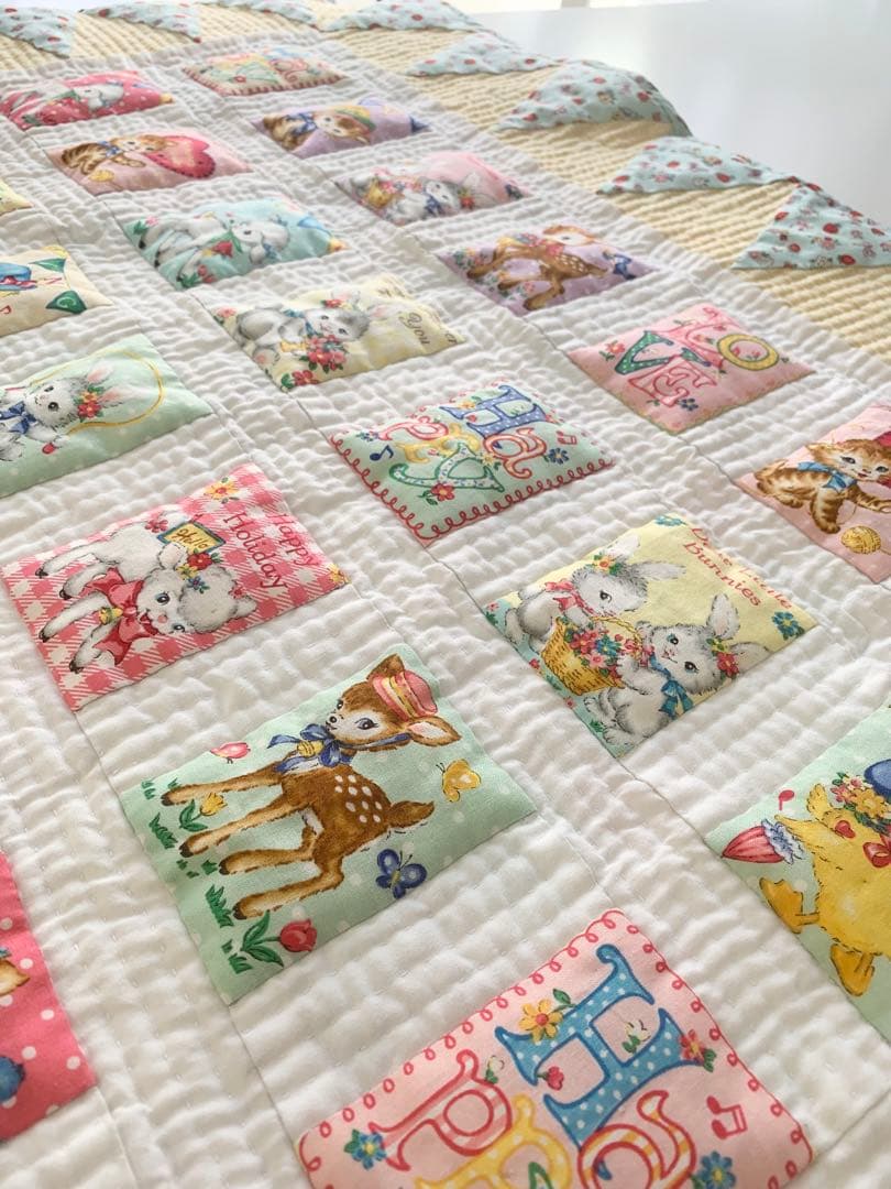 パッチワーク タペストリー キルトゲイト レトロアニマル ベビーキルト