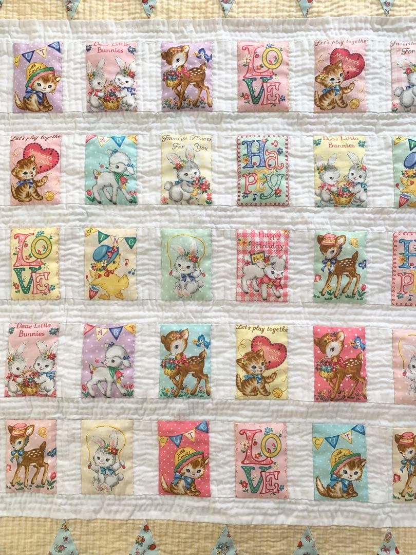 パッチワーク タペストリー キルトゲイト レトロアニマル ベビーキルト