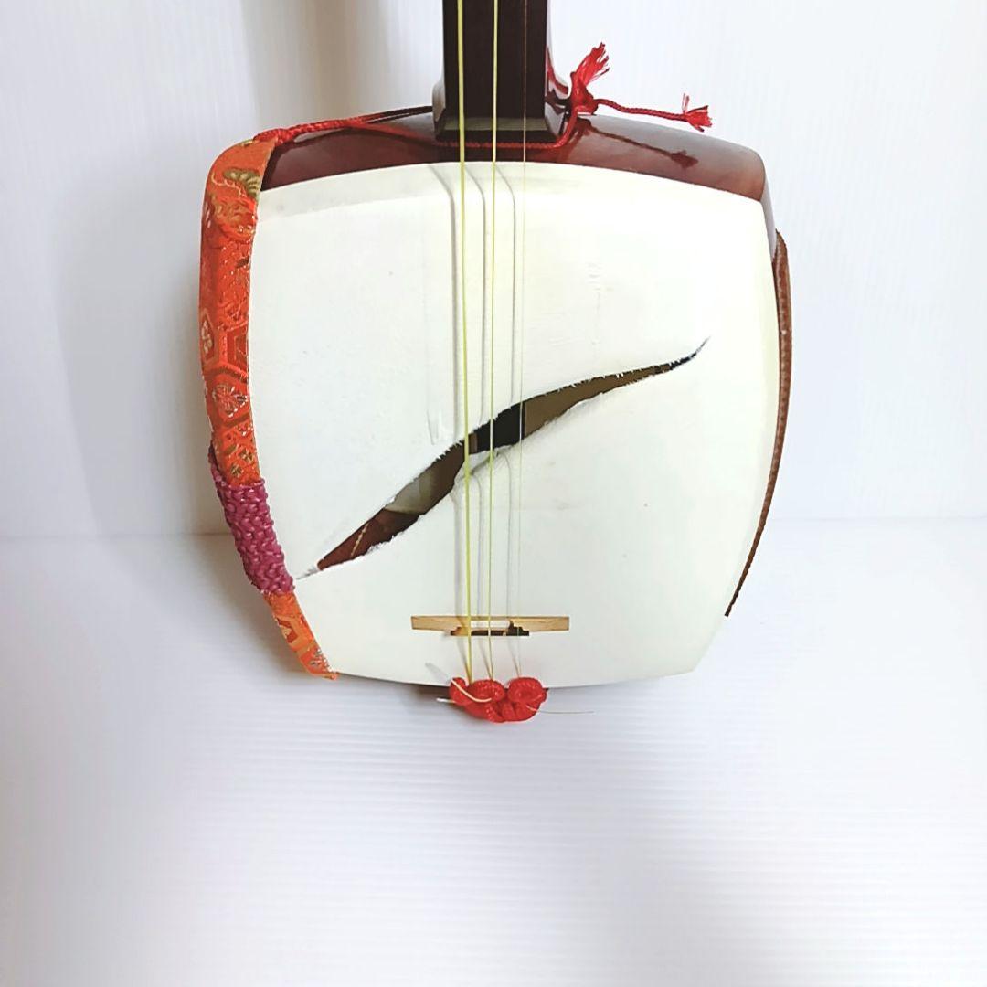 破れあり 高級三味線 東さわり リンドウ金具 子持ち綾杉胴 津軽 義太夫