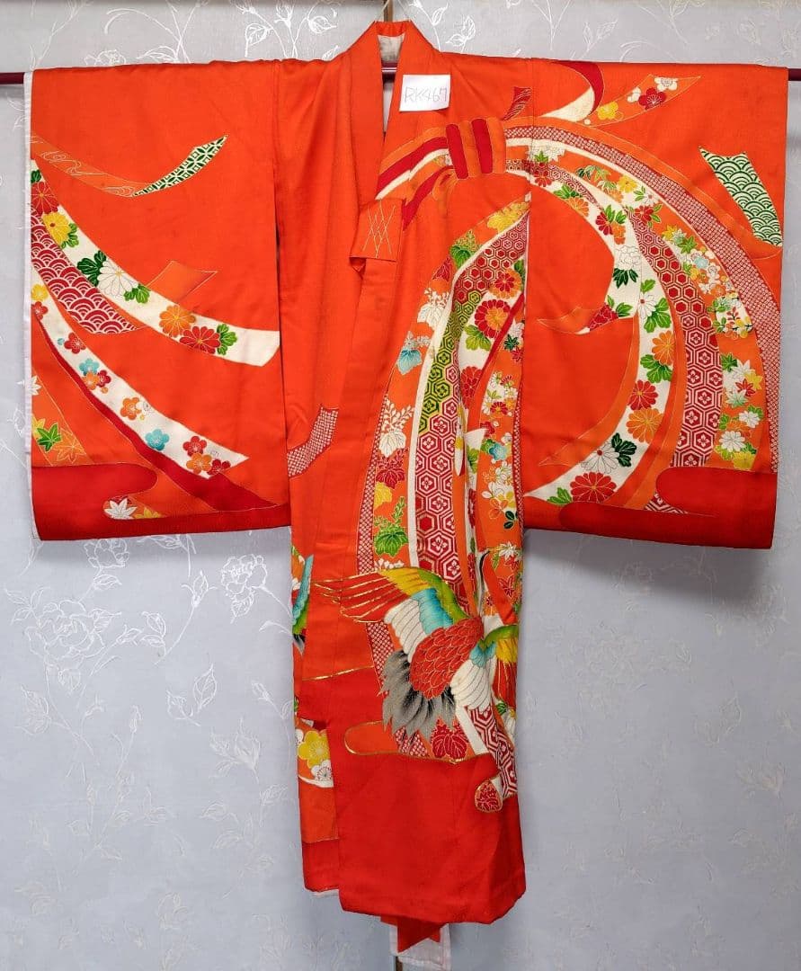 RK467子供着物着丈99センチ裄丈47センチ3歳前後用長襦袢付き