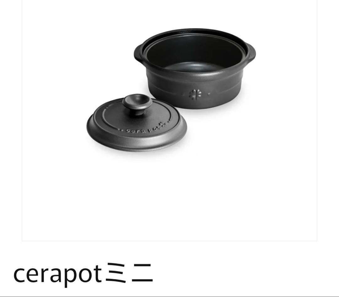 【新品未使用品】 セラポットミニ 19cm チャコールブラック、金網、浅鍋、鍋蓋