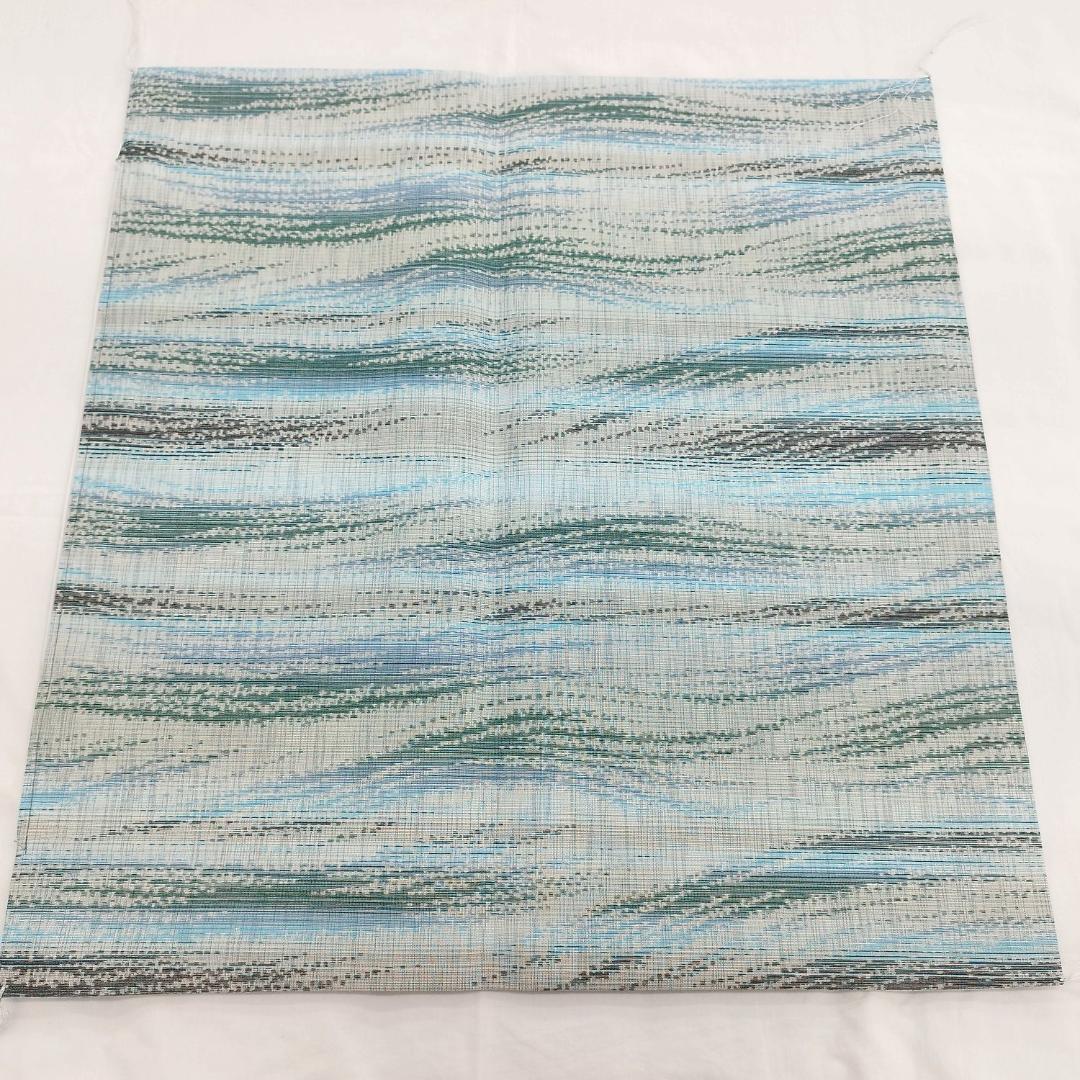 新品　座布団カバー　5枚組　夏用　八端判　麻混　ブルー　国産ー