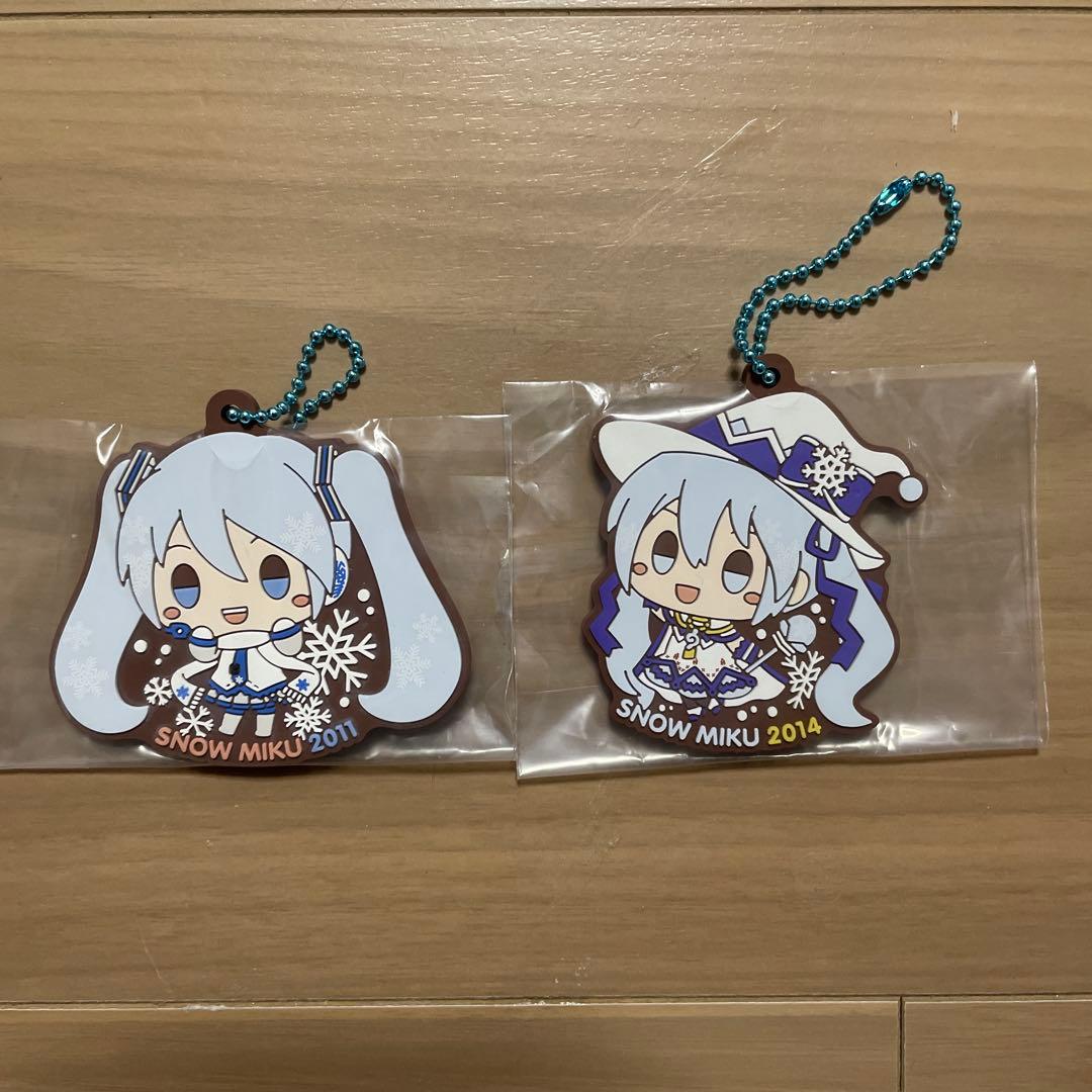 一番くじ 雪ミク R賞 雪ミクオールスターズ ラバーチャーム 2種セット