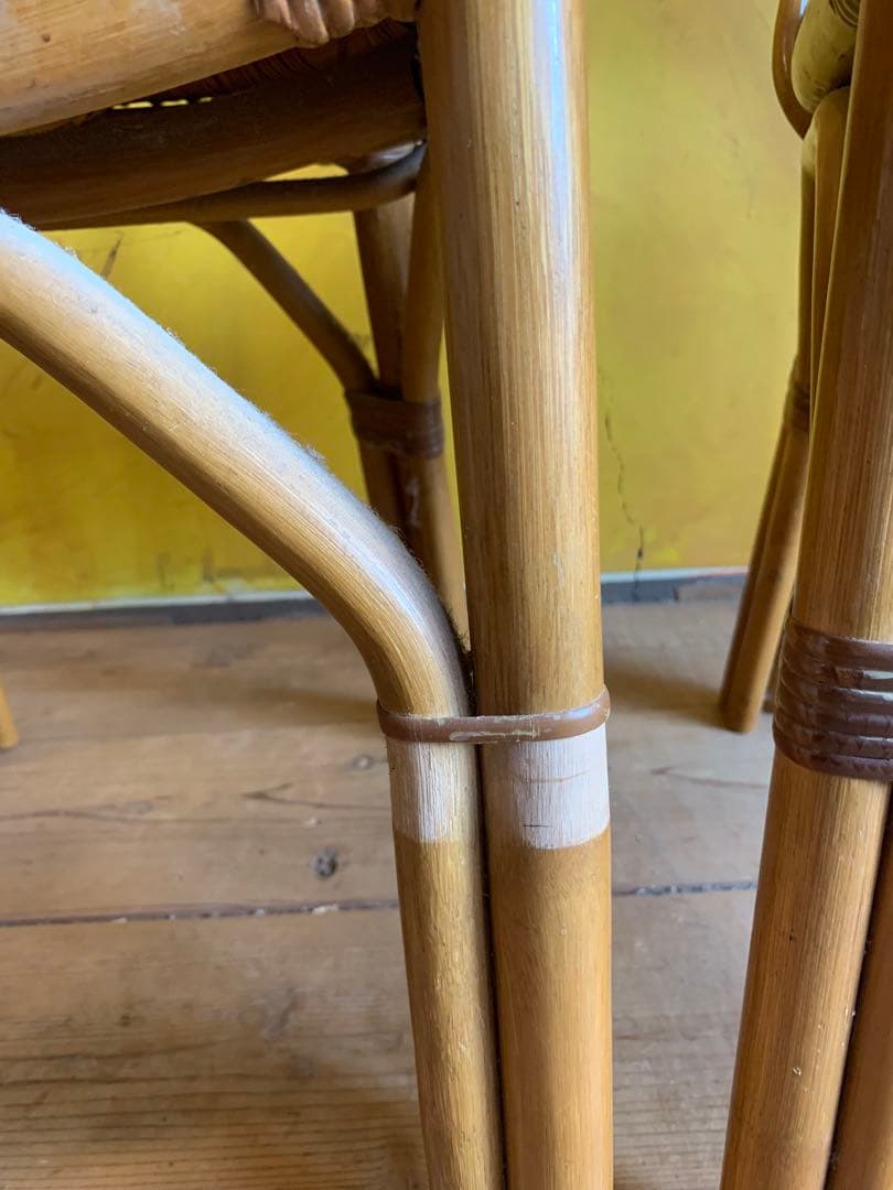 アンティークラタン椅子二脚セット