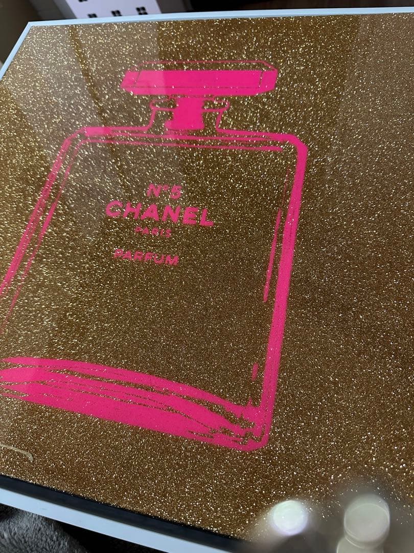 値下げ！サイン入り証明書付きシェーンボーデン No.5 CHANELゴールド絵画