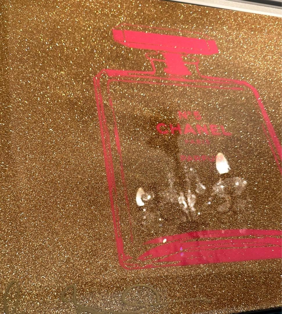 値下げ！サイン入り証明書付きシェーンボーデン No.5 CHANELゴールド絵画