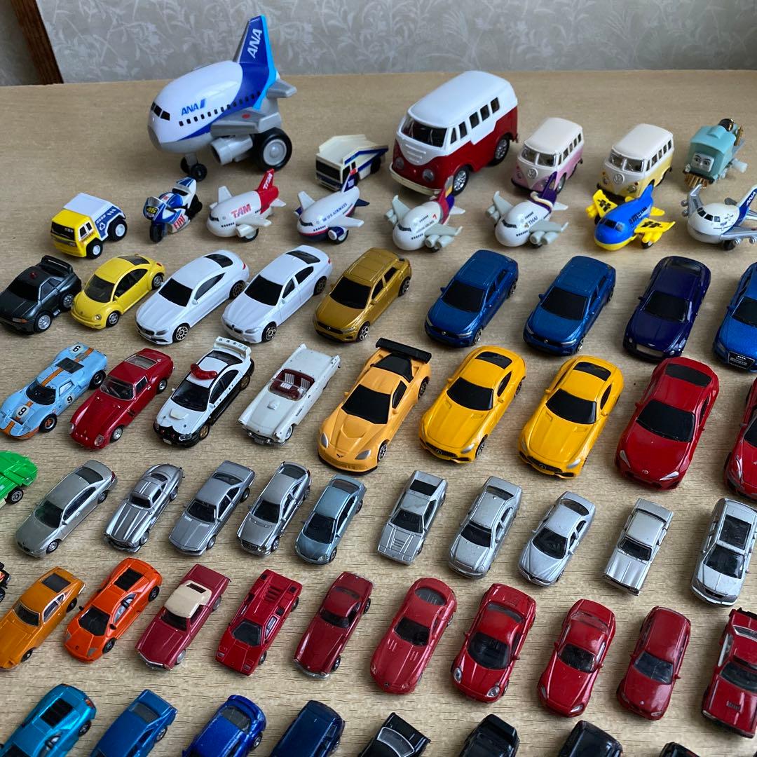 ミニカー 缶コーヒーおまけ チョロQ他まとめ 飛行機 バイク 電車 94台