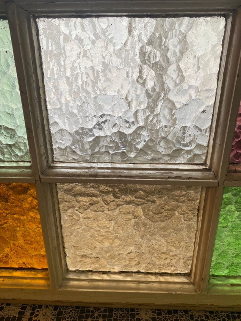 田んぼに熊＊希少 ステンドグラス レトロガラス 建具 窓 窓枠 インテリア