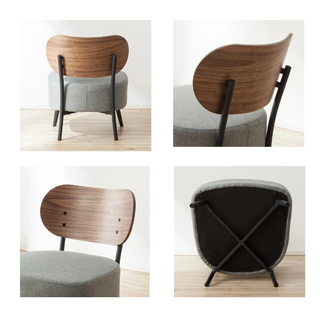 ウッド×アイアン×ファブリック　1人掛け アクセントチェア 1人用ソファー