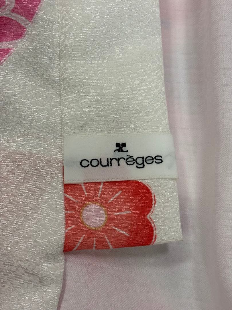 七五三　女の子着物　白と水色　クレージュ　ピンク　梅　ダリア　日本製