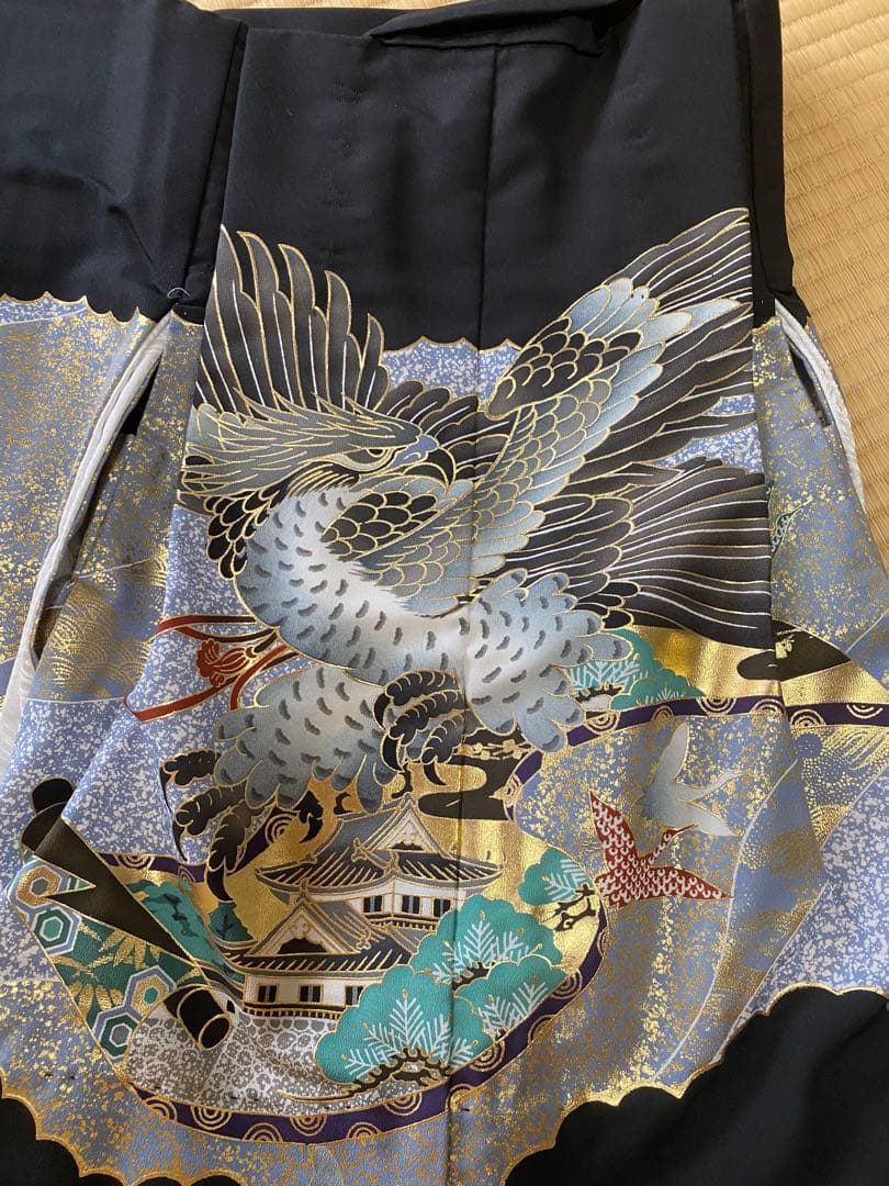 七五三　5歳　男の子セット　着物　袴　羽織 小物　美品　鷹模様