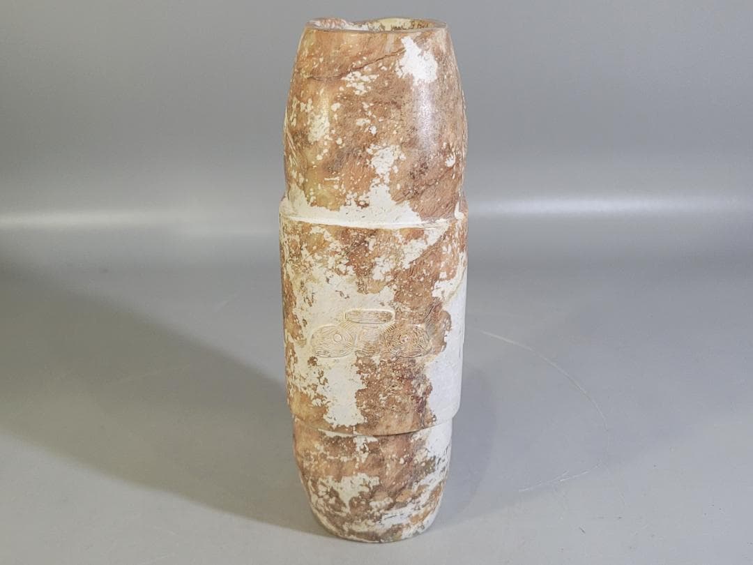 中国 砡石刻 饕餮紋 祭飾 DT742