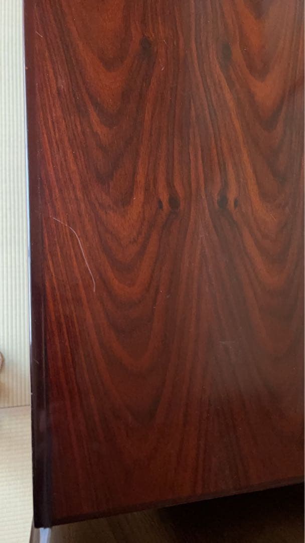 アンティーク　ダークウッドキャビネット ガラス扉付き