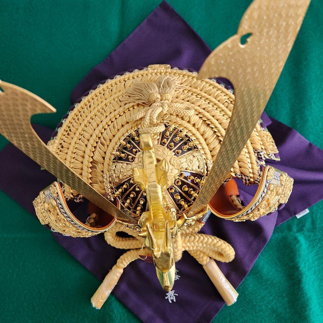 平安道斎兜飾り　純金箔押し　本金鍍金　五月人形　端午の節句　通商産業大臣賞受賞