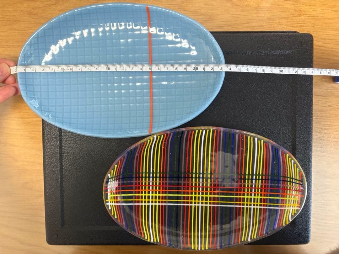 田子美紀　ガラス　皿　2枚セット