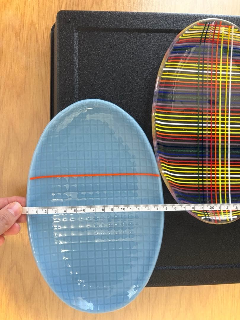 田子美紀　ガラス　皿　2枚セット