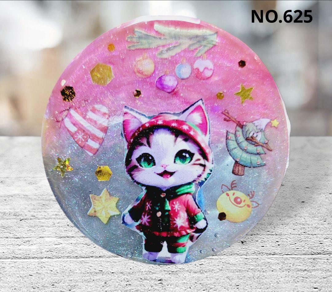 レジン猫ヘアゴムブローチポニーフックNo.618