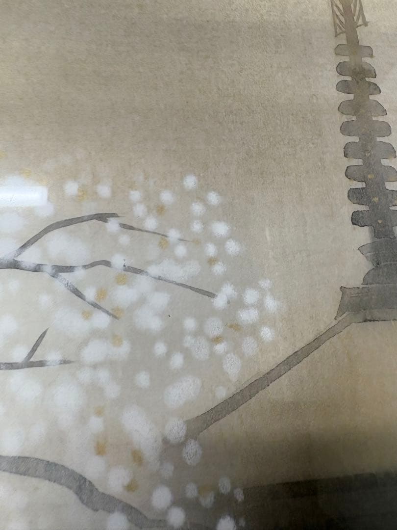 「醍醐の桜」　佐藤隆良　絵画　日本画　風景画　額装　共シール　箱袋有り