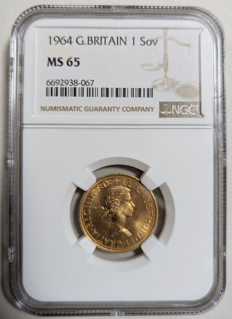 1964年/NGC/MS65/ヤングヤング/ソブリン金貨/エリザベス2世 - メルカリ