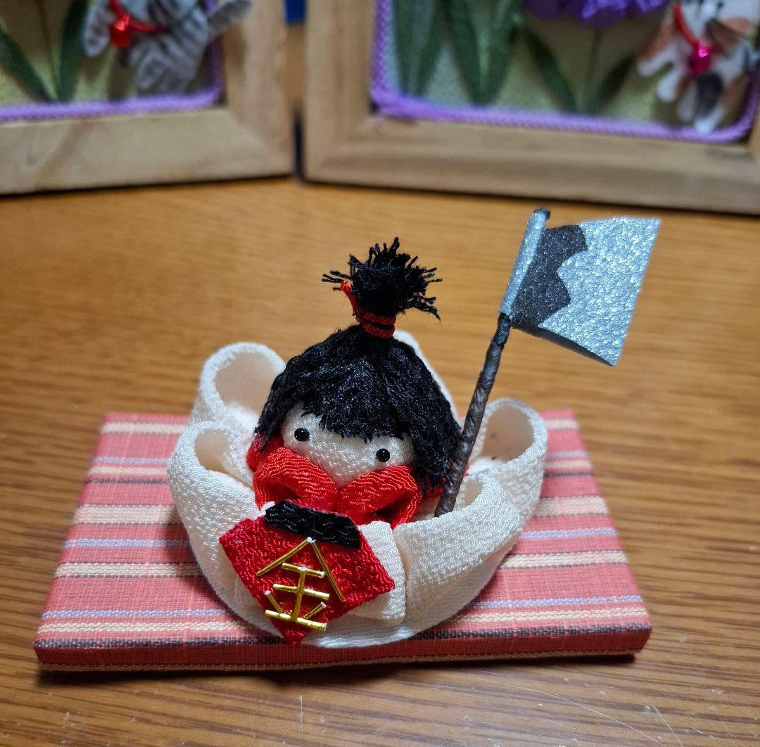 fukujiroページ　つまみ細工　　ブタさんの雛人形　金太郎　桃太郎