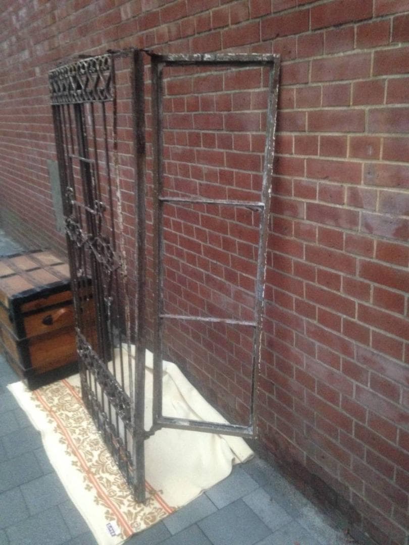 高さ165cmシャビーな古い鉄のアイアンフェンス店舗什器ガーデニング英国イギリス