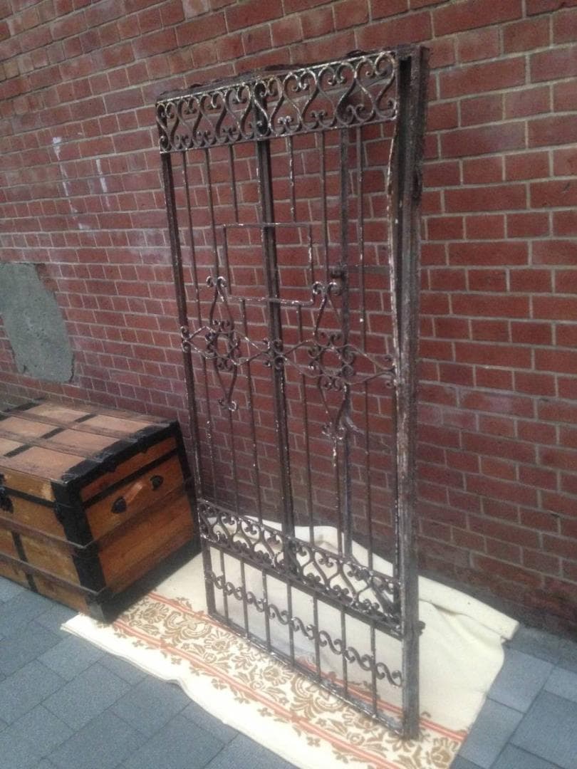 高さ165cmシャビーな古い鉄のアイアンフェンス店舗什器ガーデニング英国イギリス