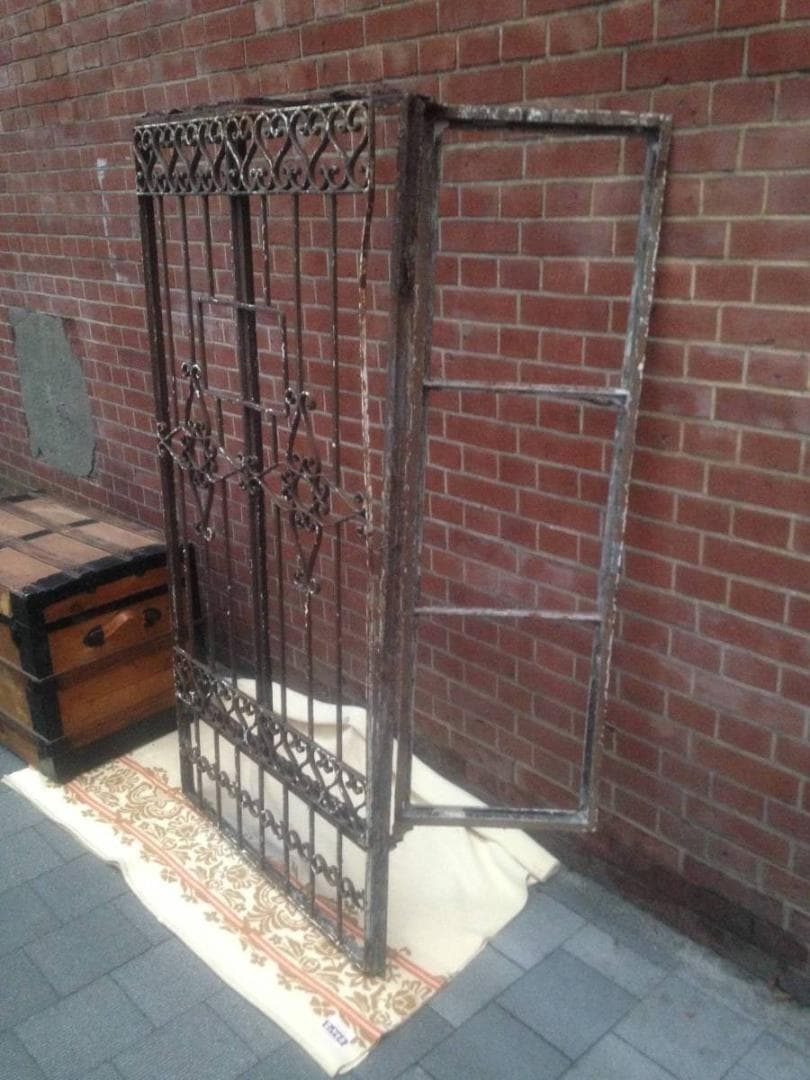高さ165cmシャビーな古い鉄のアイアンフェンス店舗什器ガーデニング英国イギリス