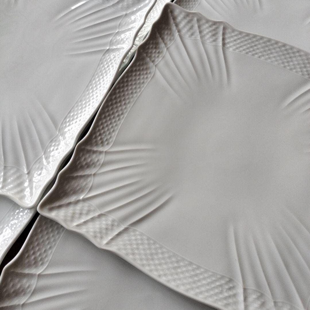 未使用6枚◆リチャードジノリ　 ベッキオホワイトスクエアプレート27cm