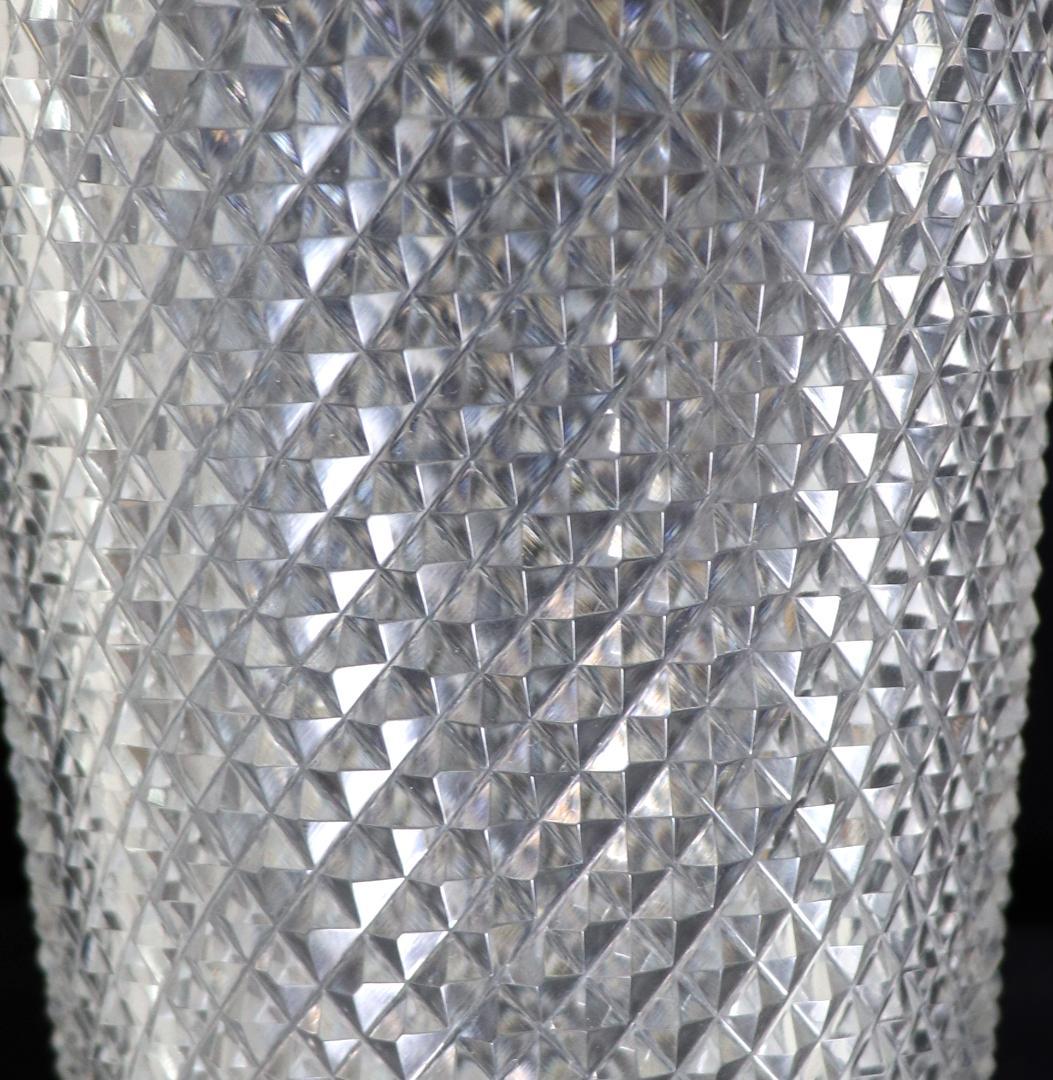 オールド・バカラ 1880年頃 切子装飾金縁大型壺21cm花瓶ギヤマン