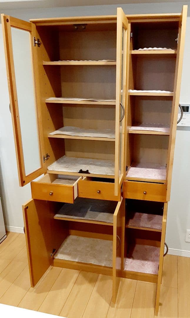 食器棚　木製　国産　日本製　カップボード 北欧風キッチンボード　ダイニングボード