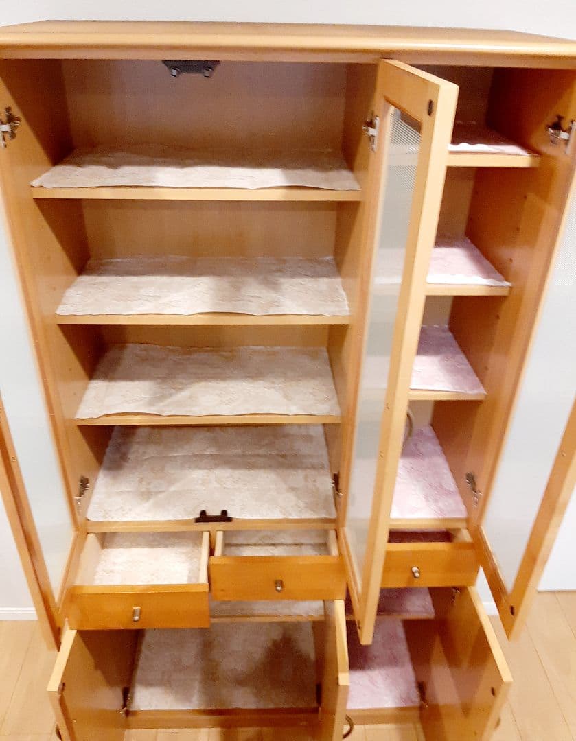 食器棚　木製　国産　日本製　カップボード 北欧風キッチンボード　ダイニングボード