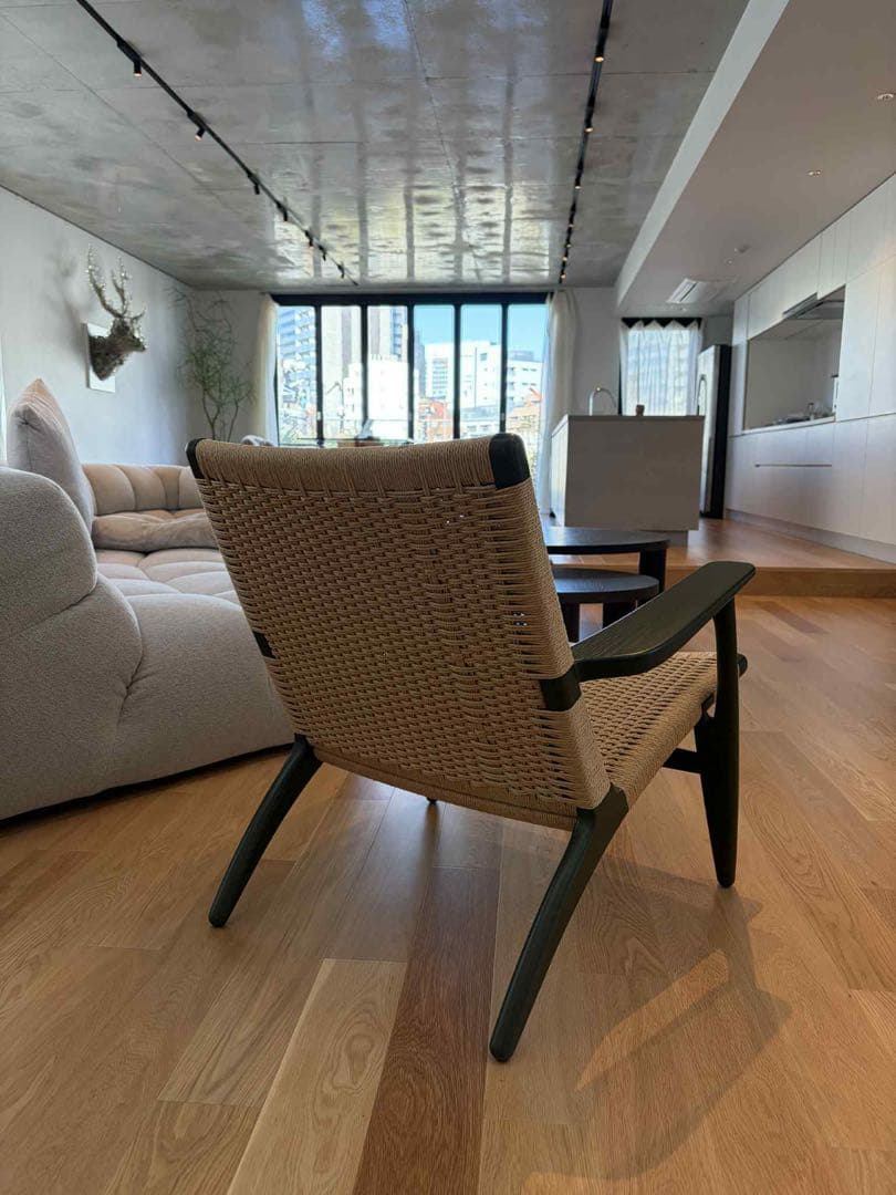 CH25 ラウンジチェア オーク ソープ仕上げ ナチュラルペーパーコード