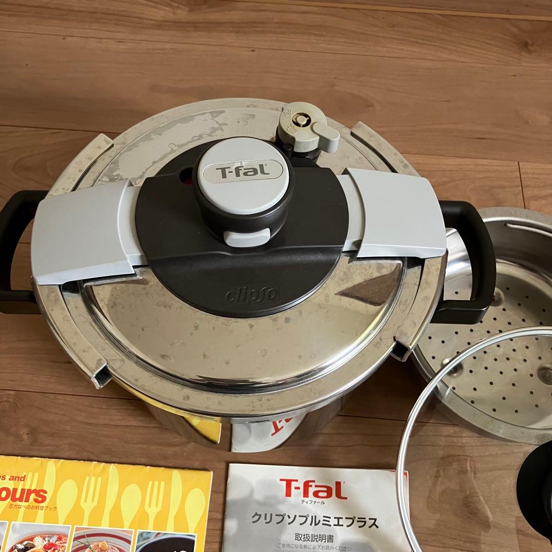 T-fal ティファール 圧力鍋 クリプソプルミエプラス ６L ガラス蓋 中かご