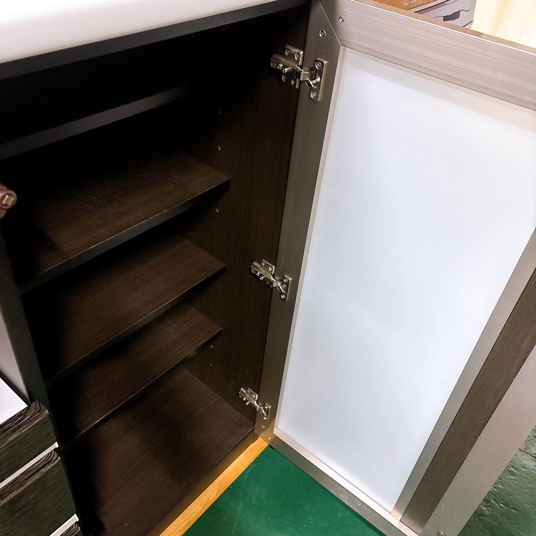 【送料設置込み】ニトリ キッチンボード ポスティア90 ブラック黒