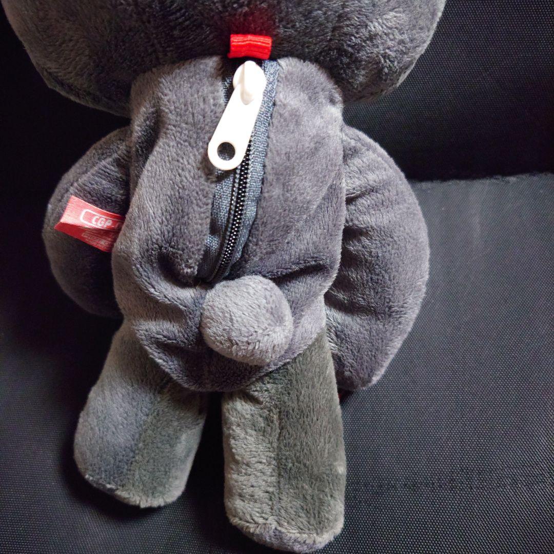 チャックスGP 繋グル～ミ～ まな板の熊ポーチ グレー ブラック