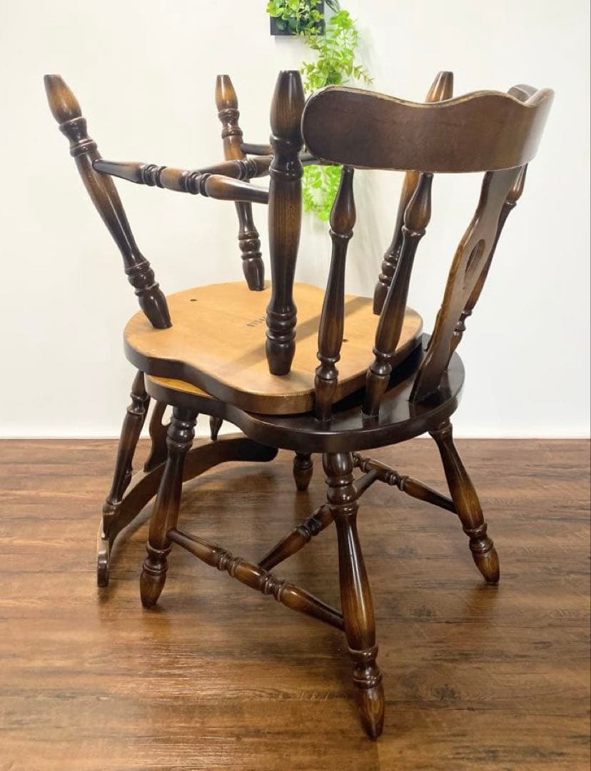 飛騨産業 キツツキマーク ウィンザーチェア 椅子 2脚セット