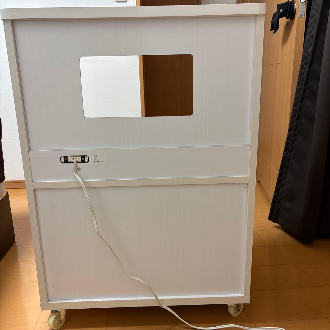 ホワイトキッチンカウンターレンジ台食器棚キャスター付き