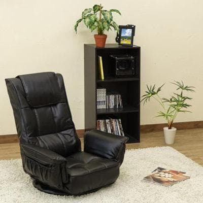 《新品・送料無料》レバー式14段回転座椅子　BK/BR/IV