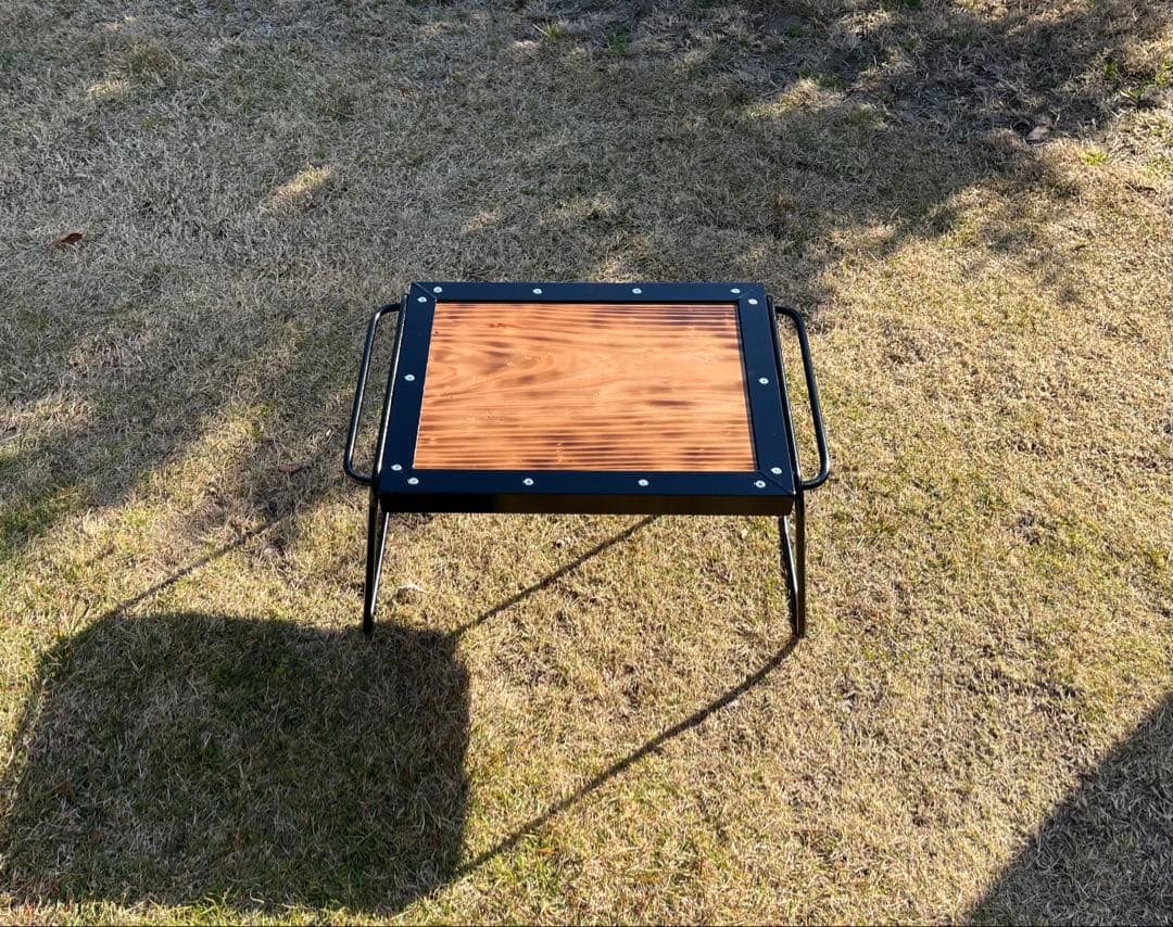 アイアンテーブル　アウトドア　キャンプ　天然木　BBQ ハンドメイド