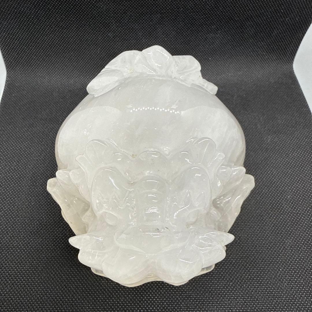 BIGサイズ♪ ロングイ　水晶　白　約12センチ以上♪台座付き♪