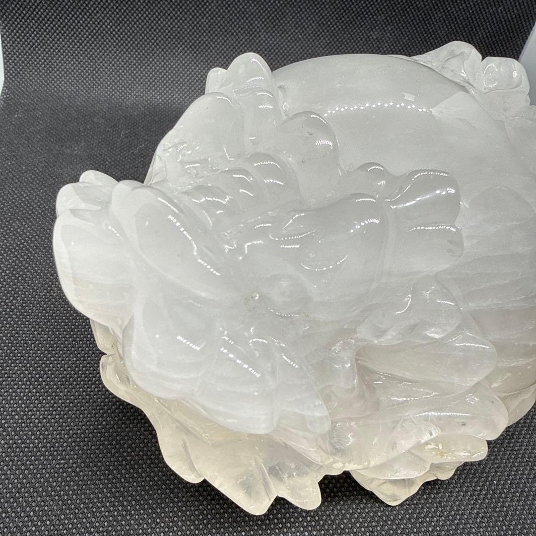 BIGサイズ♪ ロングイ　水晶　白　約12センチ以上♪台座付き♪