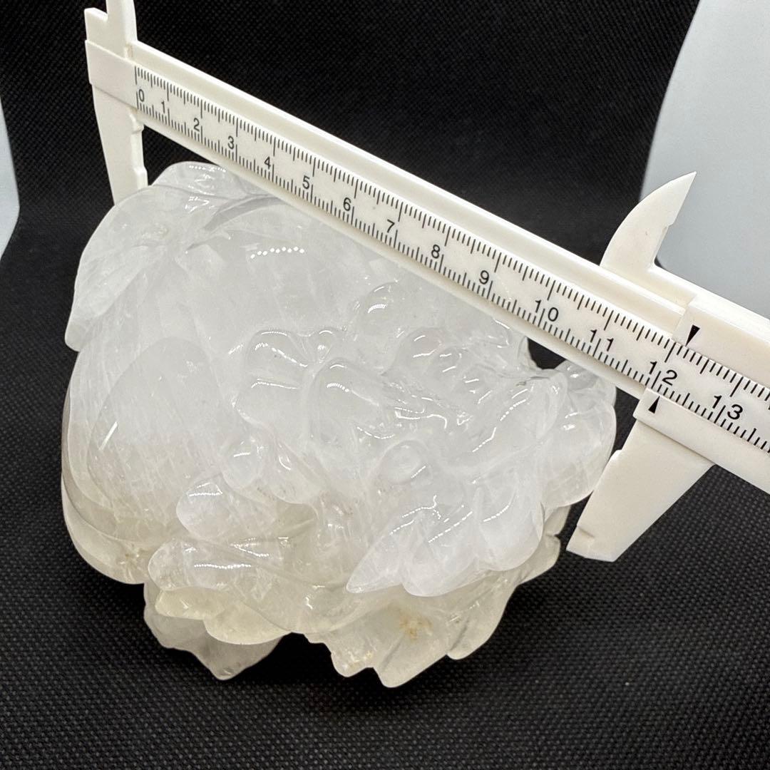 BIGサイズ♪ ロングイ　水晶　白　約12センチ以上♪台座付き♪