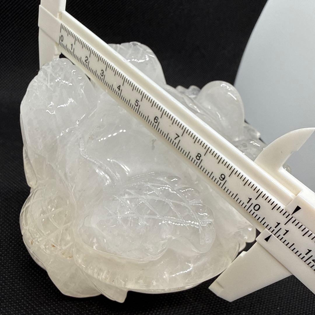 BIGサイズ♪ ロングイ　水晶　白　約12センチ以上♪台座付き♪