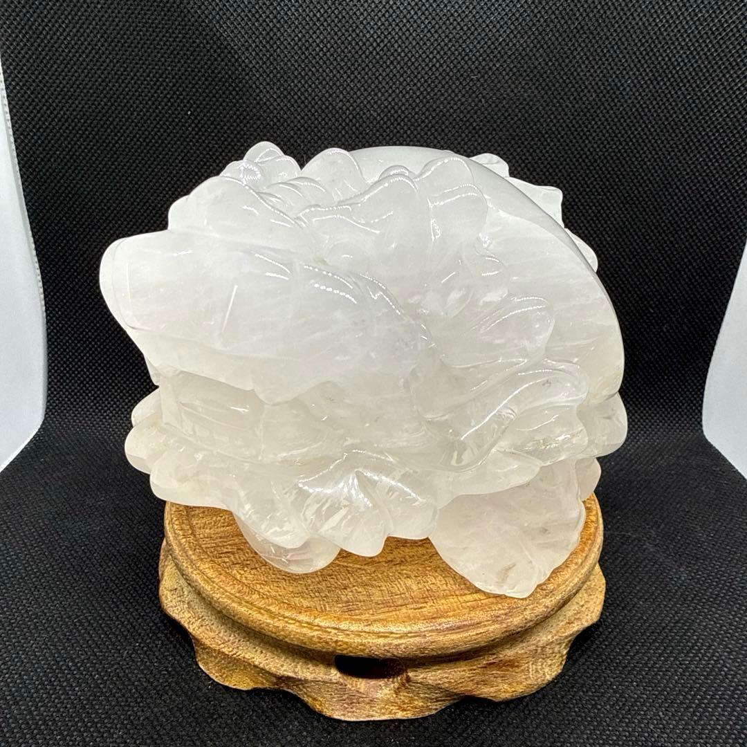 BIGサイズ♪ ロングイ　水晶　白　約12センチ以上♪台座付き♪