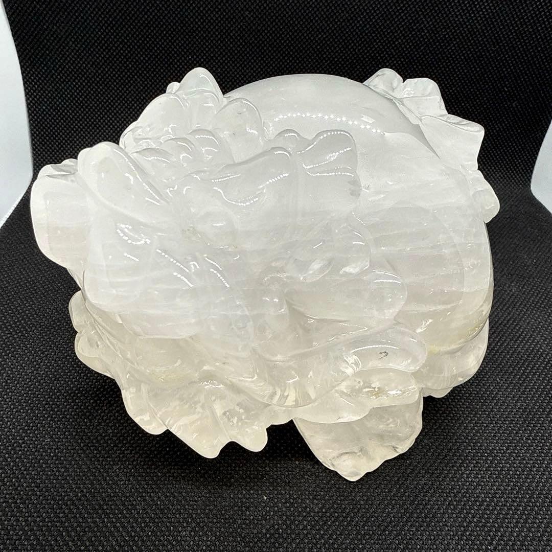 BIGサイズ♪ ロングイ　水晶　白　約12センチ以上♪台座付き♪