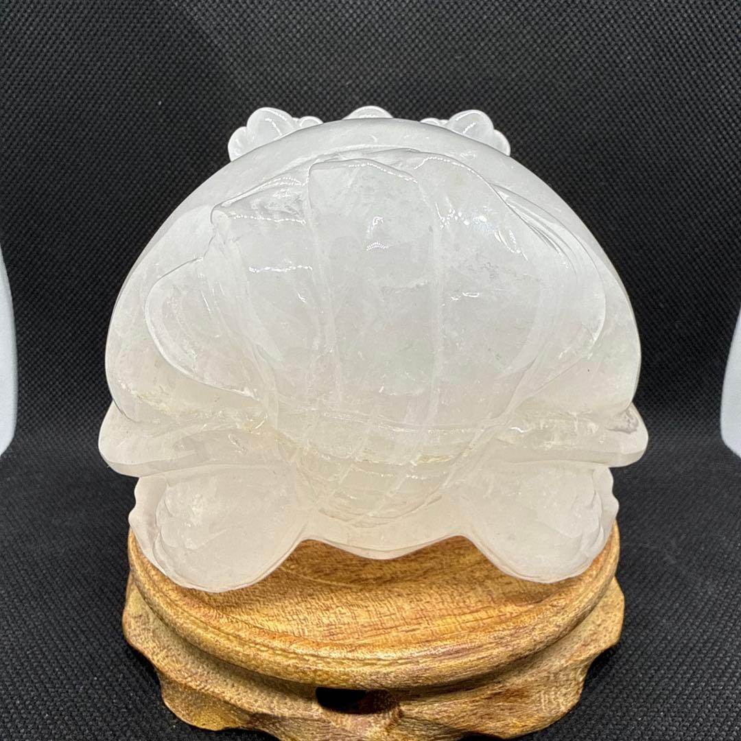 BIGサイズ♪ ロングイ　水晶　白　約12センチ以上♪台座付き♪