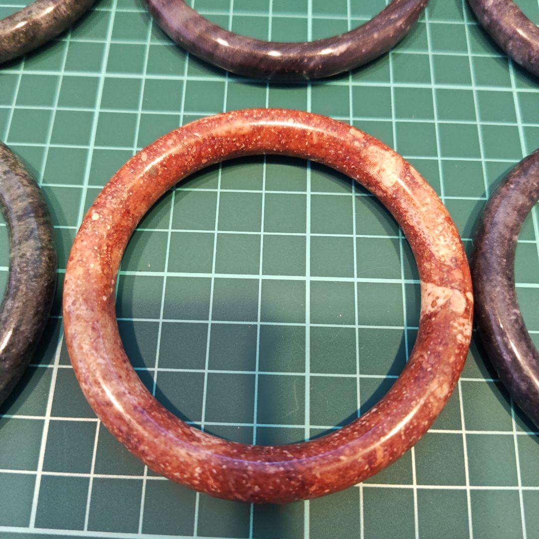 石製バングルセット 6個入り　赤　青　緑