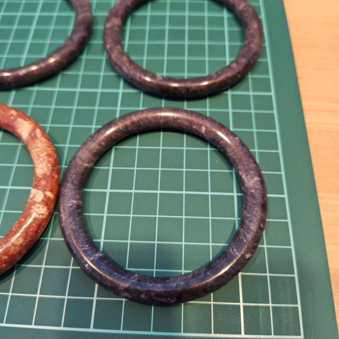 石製バングルセット 6個入り　赤　青　緑