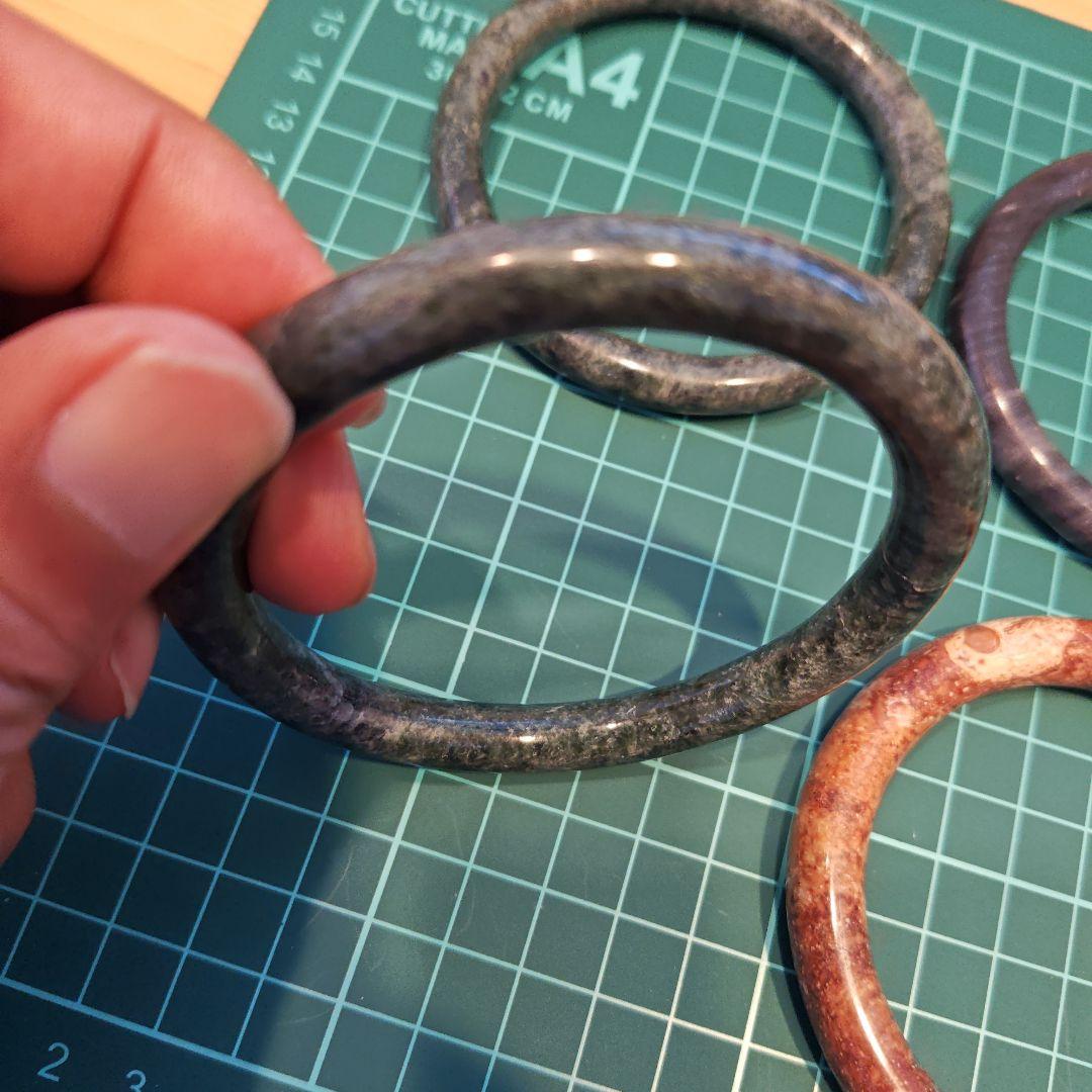 石製バングルセット 6個入り　赤　青　緑