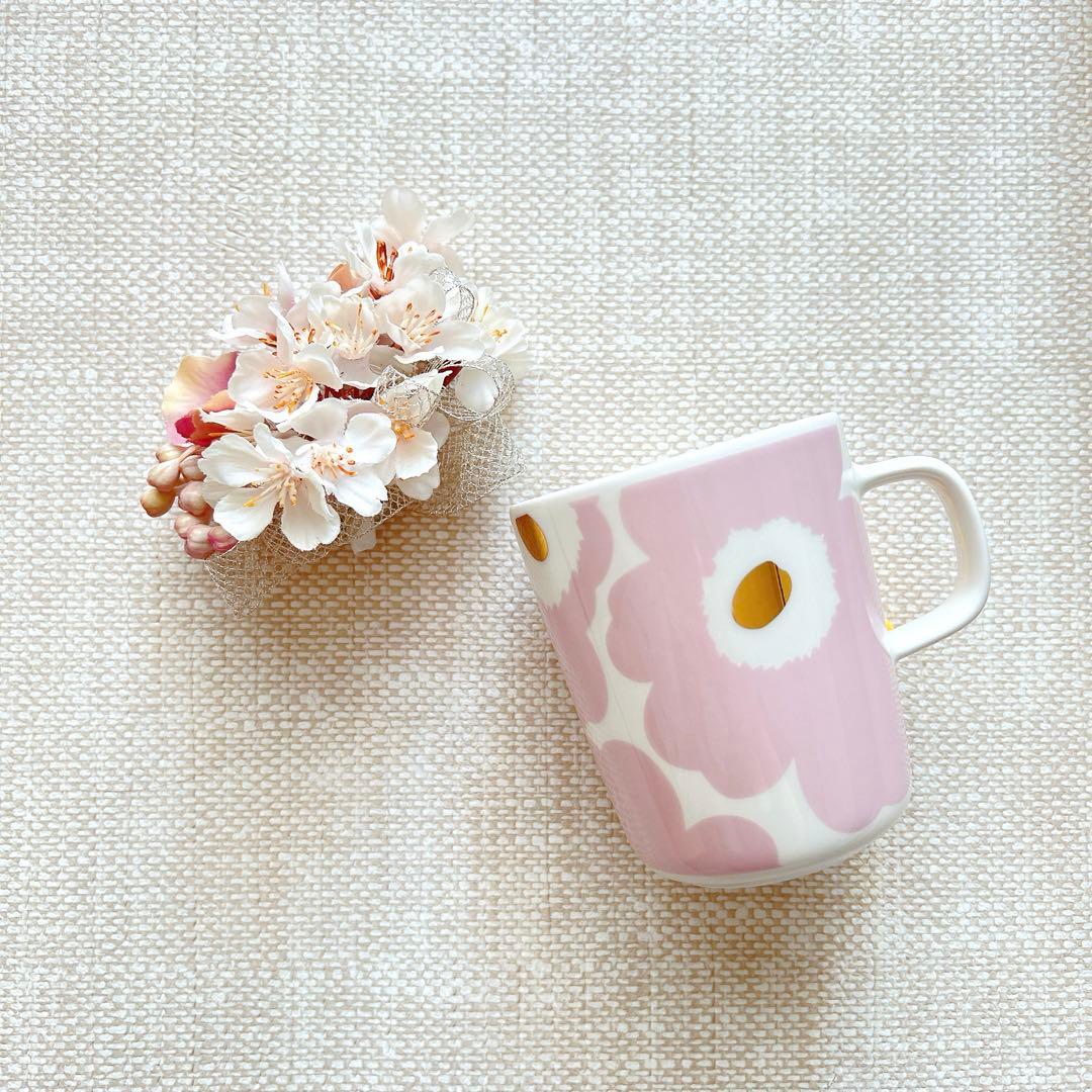 マリメッコ マグカップ ウニッコ60周年 R限定カラー ピンクゴールド